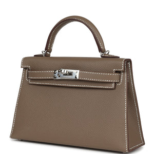 Hermes Kelly Sellier 20 Etoupe Epsom Palladium Hardware