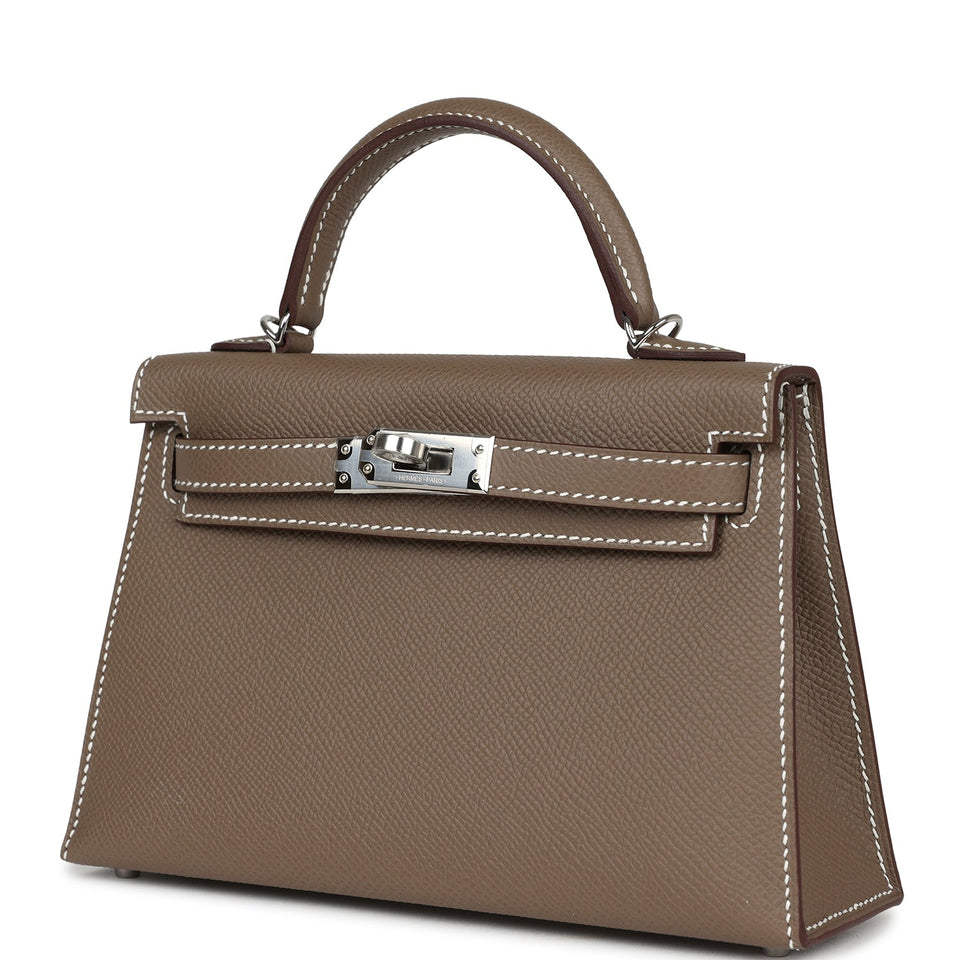 Hermes Kelly Sellier 20 Etoupe Epsom Palladium Hardware