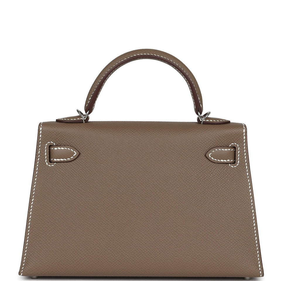 Hermes Kelly Sellier 20 Etoupe Epsom Palladium Hardware