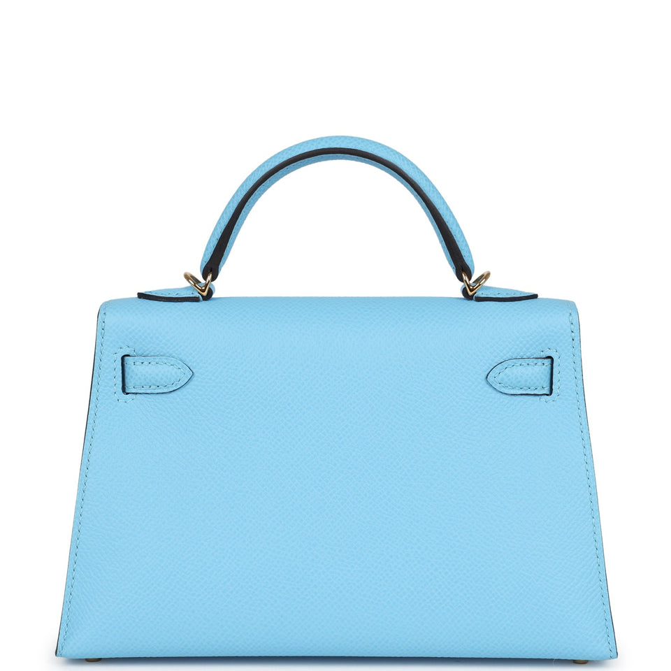 Hermes Kelly Sellier 20 Celeste Epsom Gold Hardware