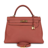 Hermes Kelly Retourne 32 Rosy Togo Gold Hardware