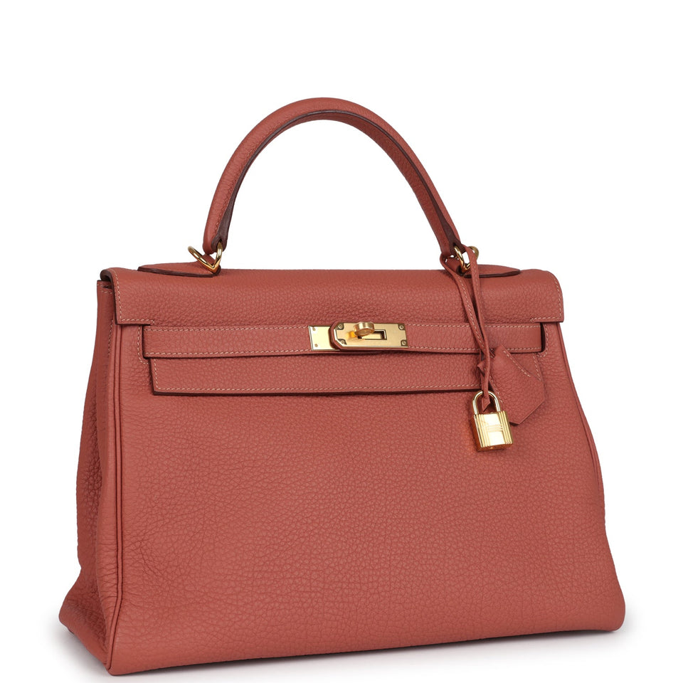 Hermes Kelly Retourne 32 Rosy Togo Gold Hardware