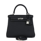 New Hermes Kelly Retourne 28 Black Togo Palladium Hardware