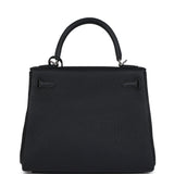 New Hermes Kelly Retourne 28 Black Togo Palladium Hardware