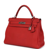 Hermes Kelly Retourne 32 Geranium Togo Palladium Hardware