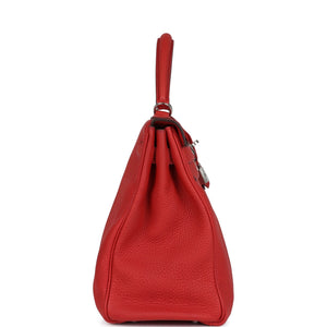 Hermes Kelly Retourne 32 Geranium Togo Palladium Hardware