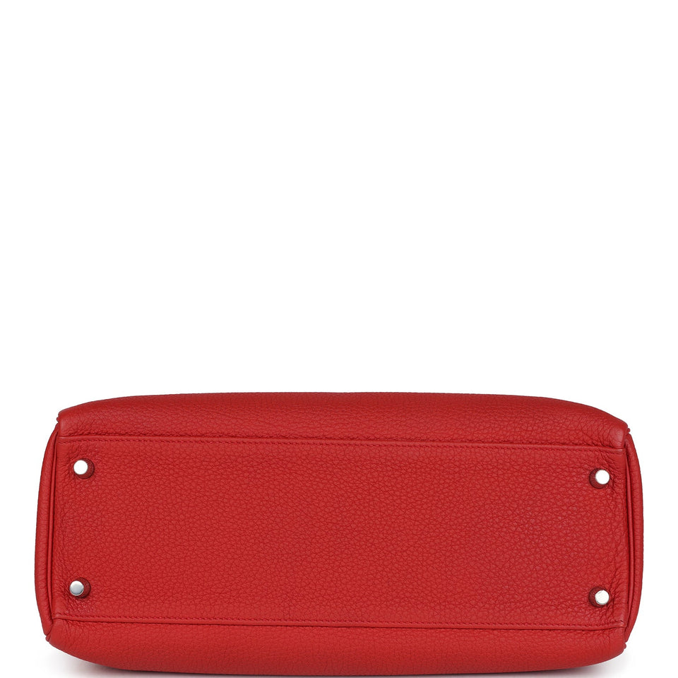 Hermes Kelly Retourne 32 Geranium Togo Palladium Hardware