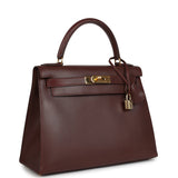 Hermes Kelly Sellier 28 Noisette Box Gold Hardware