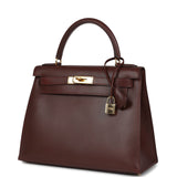 Hermes Kelly Sellier 28 Noisette Box Gold Hardware