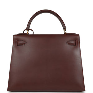 Hermes Kelly Sellier 28 Noisette Box Gold Hardware