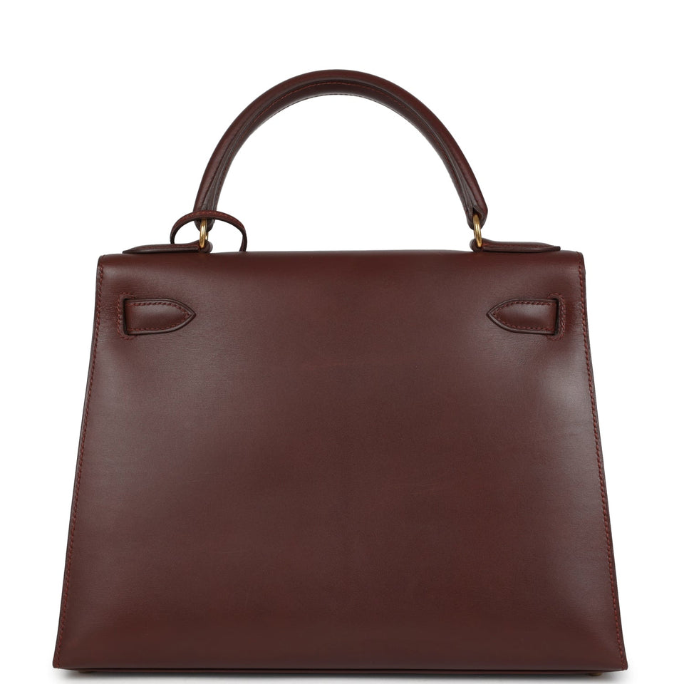 Hermes Kelly Sellier 28 Noisette Box Gold Hardware