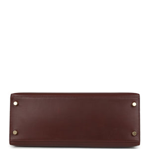 Hermes Kelly Sellier 28 Noisette Box Gold Hardware