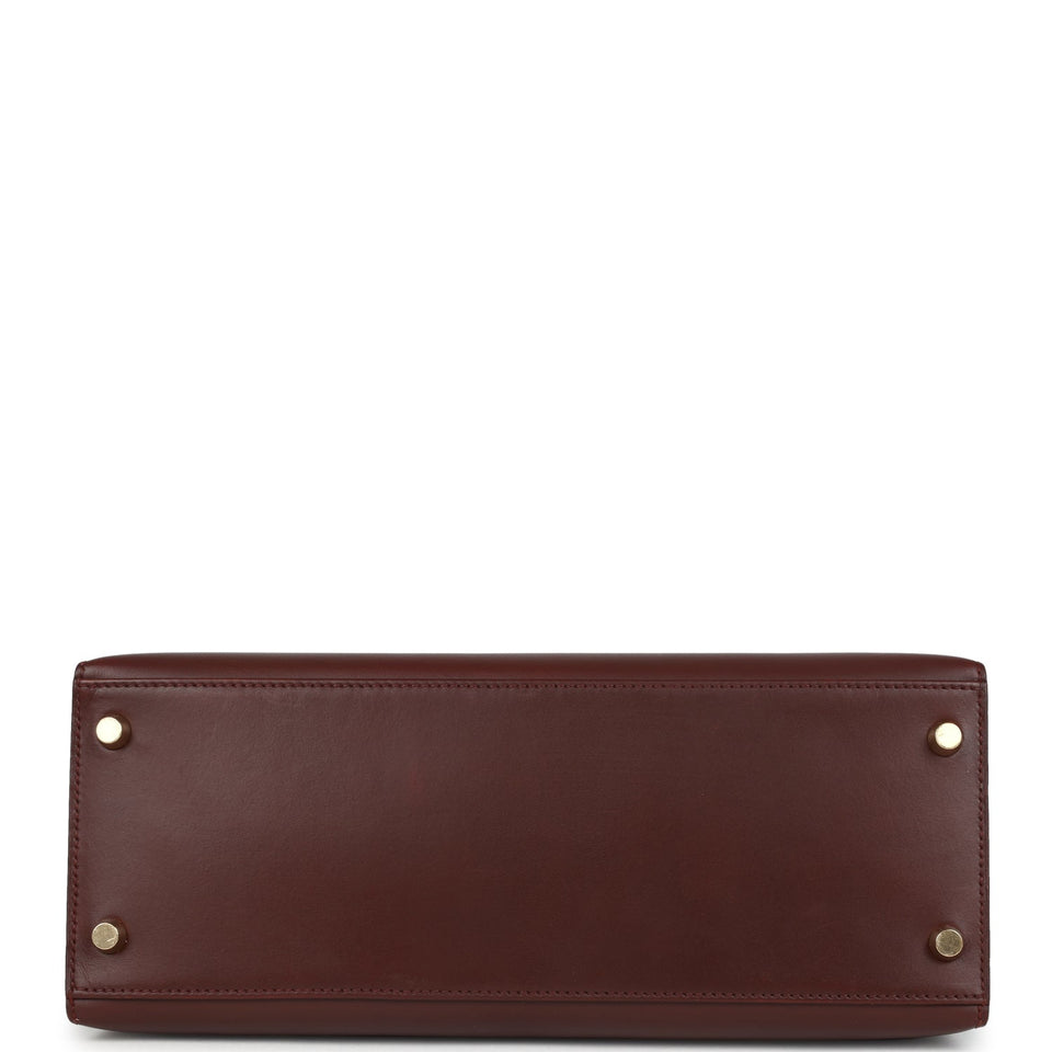 Hermes Kelly Sellier 28 Noisette Box Gold Hardware