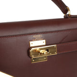 Hermes Kelly Sellier 28 Noisette Box Gold Hardware