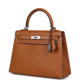 Hermes Kelly Sellier 25 Natural Sable Butler Palladium Hardware