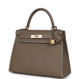 New Hermes Kelly Sellier 28 Etoupe Epsom Gold Hardware