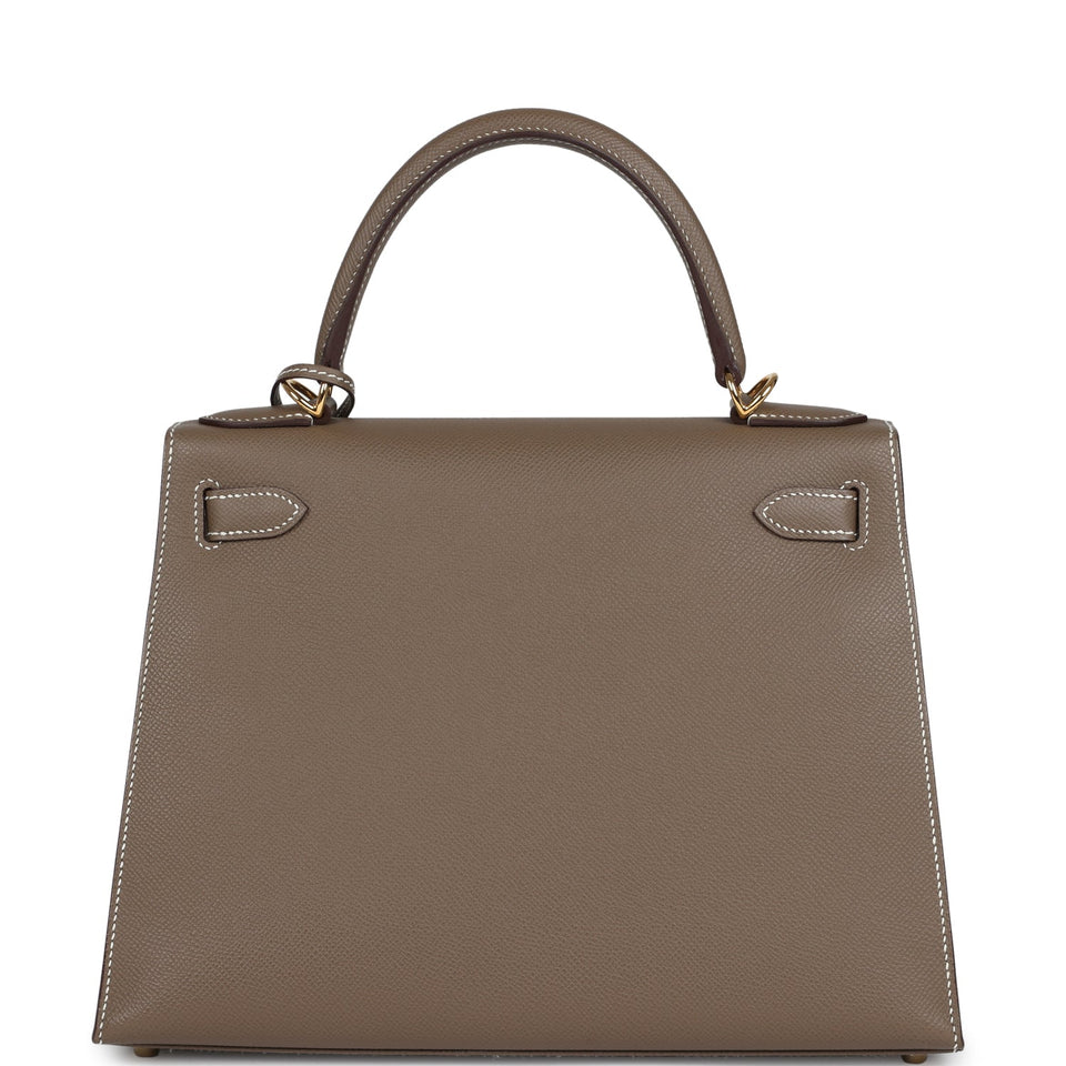 Hermes Kelly Sellier 28 Etoupe Epsom Gold Hardware