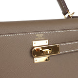 New Hermes Kelly Sellier 28 Etoupe Epsom Gold Hardware