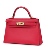 Hermes Kelly Sellier 20 Rose Extreme Chevre Gold Hardware