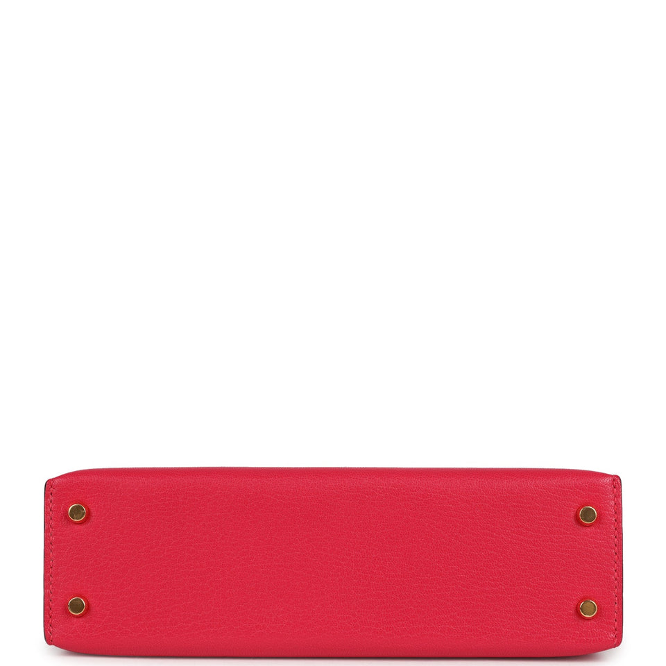 Hermes Kelly Sellier 20 Rose Extreme Chevre Gold Hardware