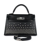 Hermes Kelly Sellier 20 Clouté Black Box Palladium Hardware