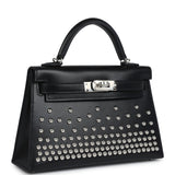 Hermes Kelly Sellier 20 Clouté Black Box Palladium Hardware