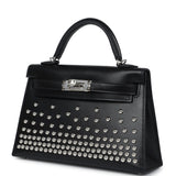 Hermes Kelly Sellier 20 Clouté Black Box Palladium Hardware