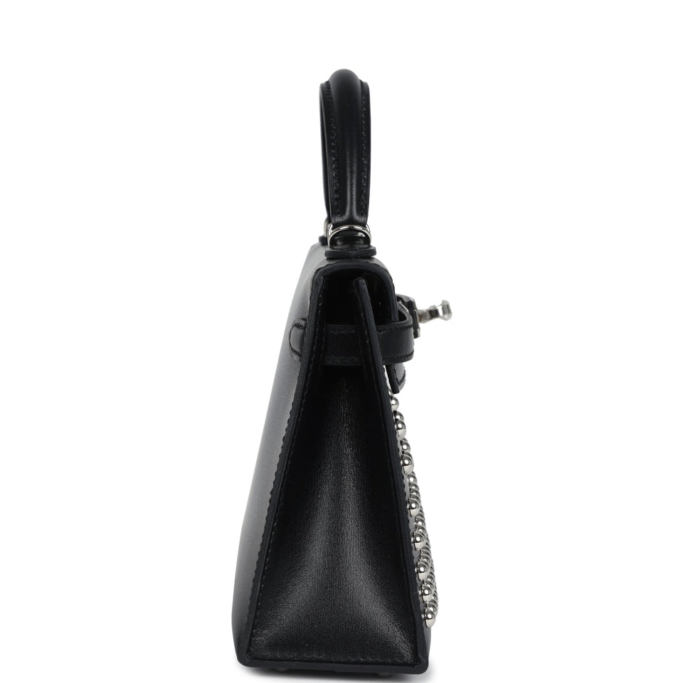 Hermes Kelly Sellier 20 Clouté Black Box Palladium Hardware