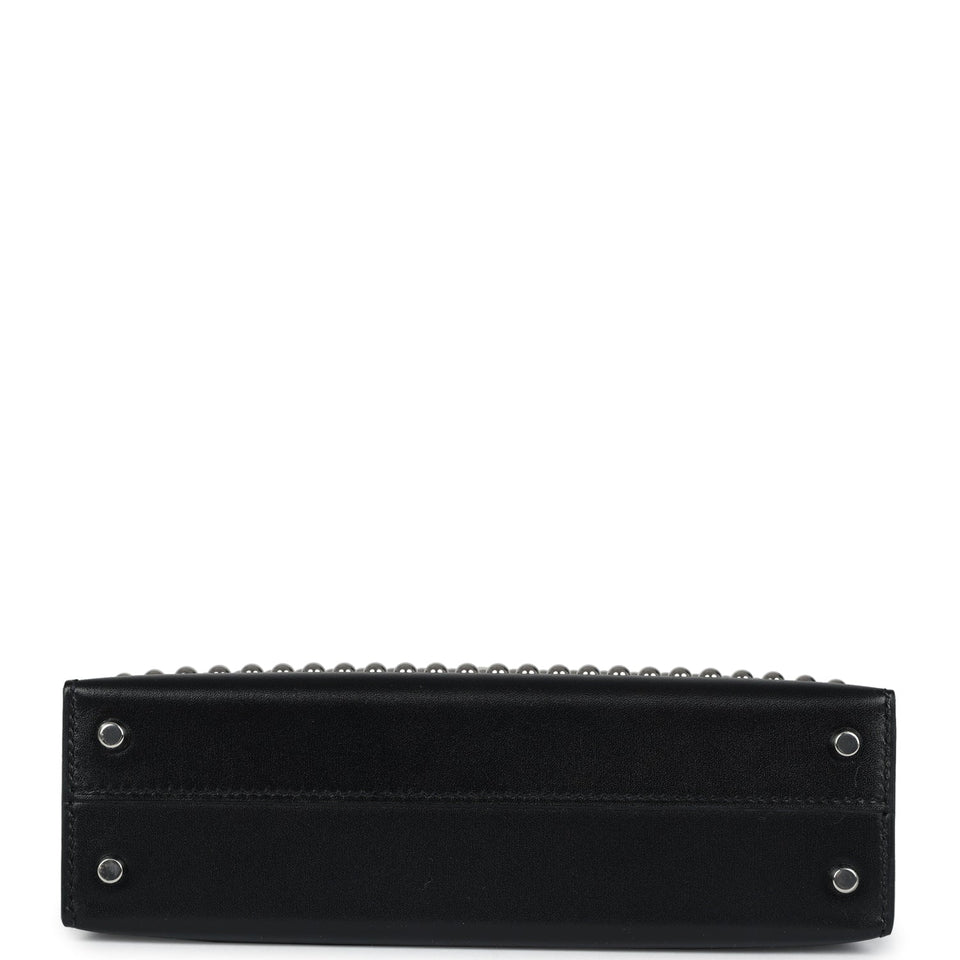 Hermes Kelly Sellier 20 Clouté Black Box Palladium Hardware