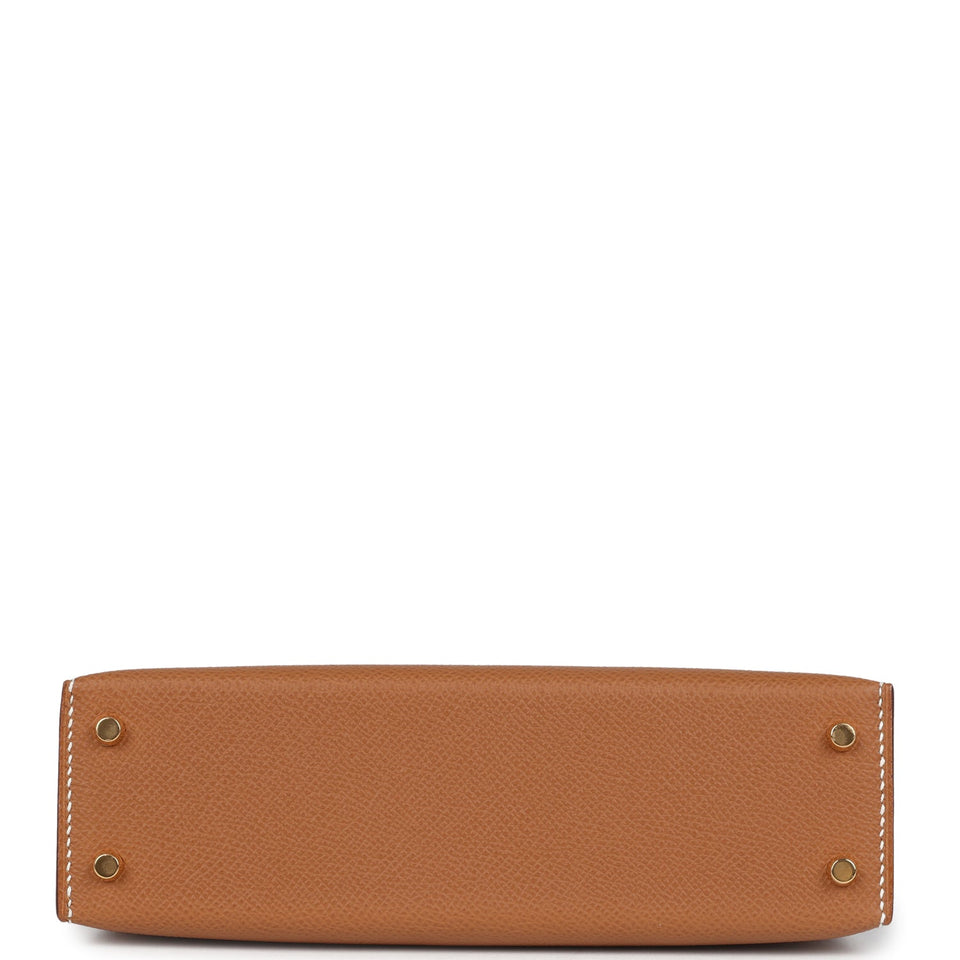 Hermes Kelly Sellier 20 Gold Epsom Gold Hardware