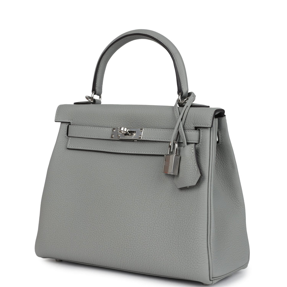 Hermes Kelly Retourne 28 Gris Mouette Togo Palladium Hardware
