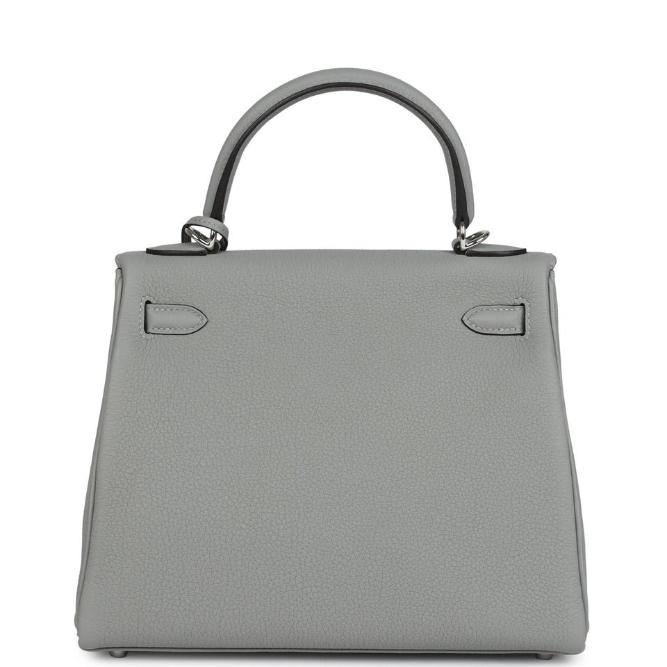 Hermes Kelly Retourne 28 Gris Mouette Togo Palladium Hardware