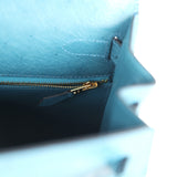 Hermes Kelly Sellier 28 Cobalt Ostrich Gold Hardware