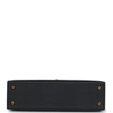 Hermes Kelly Sellier 20 Black Epsom Gold Hardware