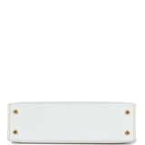 Hermes Special Order (HSS) Kelly Sellier 20 White and Black Epsom Permabrass Hardware