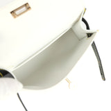 Hermes Special Order (HSS) Kelly Sellier 20 White and Black Epsom Permabrass Hardware