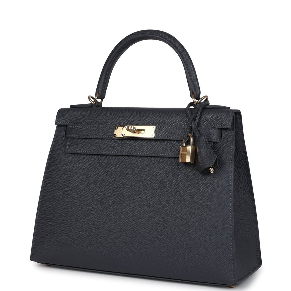 Hermes Kelly Sellier 28 Ardoise Epsom Permabrass Hardware