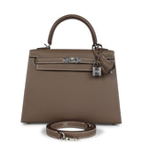 Hermes Kelly Sellier 25 Etoupe Epsom Palladium Hardware