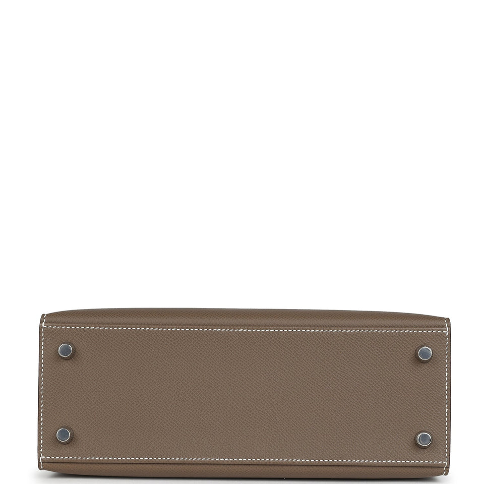 Hermes Kelly Sellier 25 Etoupe Epsom Palladium Hardware