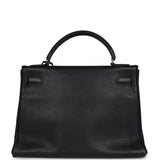 Hermes Kelly Retourne 32 Black Ardennes Gold Hardware