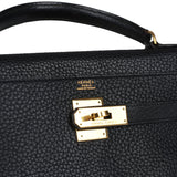 Hermes Kelly Retourne 32 Black Ardennes Gold Hardware