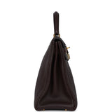 Hermes Kelly Retourne 32 Marron Fonce Fjord Gold Hardware