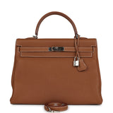 Hermes Kelly Retourne 35 Gold Togo Palladium Hardware