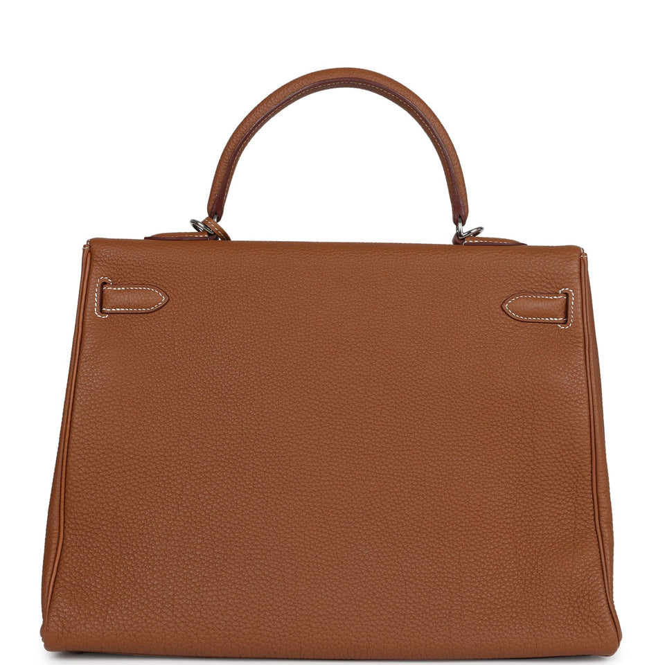 Hermes Kelly Retourne 35 Gold Togo Palladium Hardware