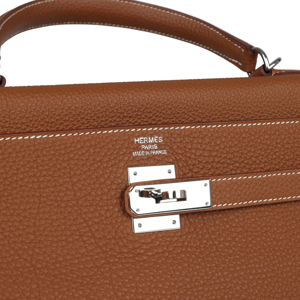 Hermes Kelly Retourne 35 Gold Togo Palladium Hardware