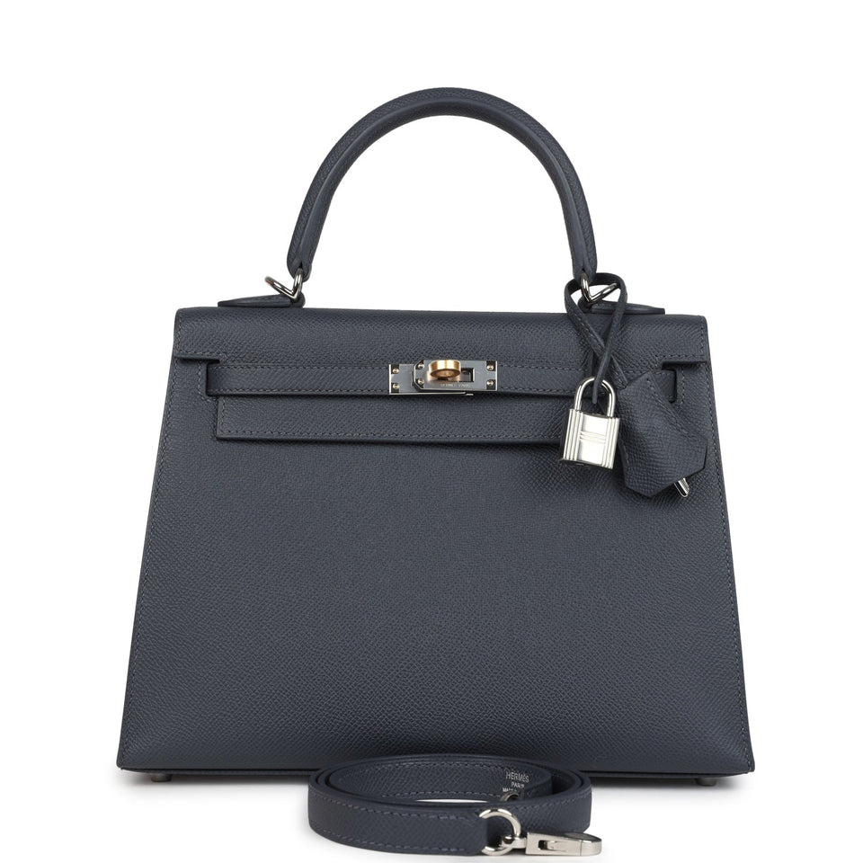 Hermes Kelly Sellier 25 Ardoise Epsom Electrum Hardware