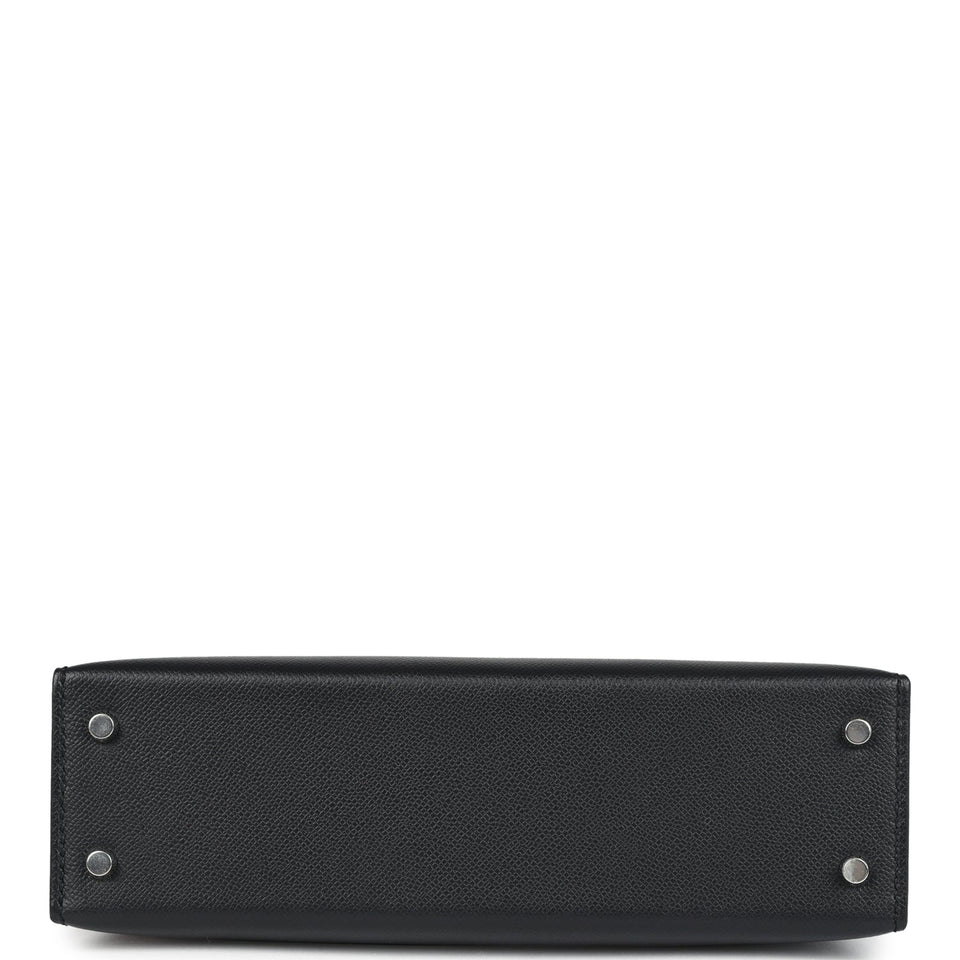 Hermes Kelly Sellier 20 Black Madame and Shiny Varanus Lizard Touch Palladium Hardware