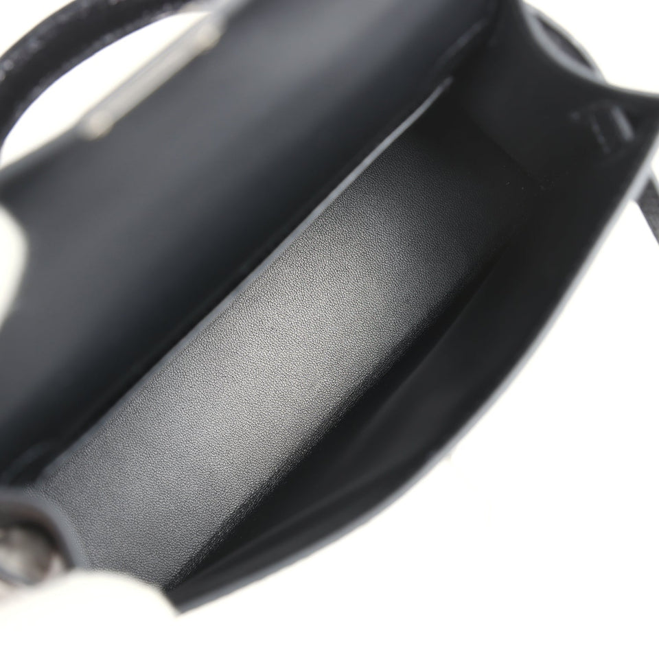 Hermes Kelly Sellier 20 Black Madame and Shiny Varanus Lizard Touch Palladium Hardware