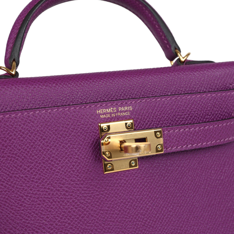 Hermes Kelly Sellier 20 Anemone Epsom Gold Hardware