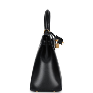 Hermes Kelly Sellier 28 Black Box Gold Hardware